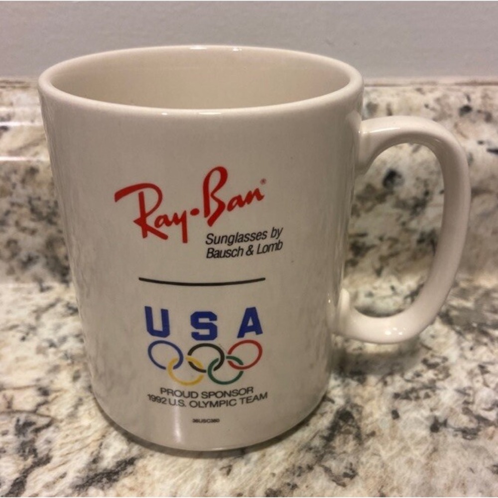 VTG Olympic Winter Games Coffee Cup Lake Placid 1980 XIII Mug Ray-Ban